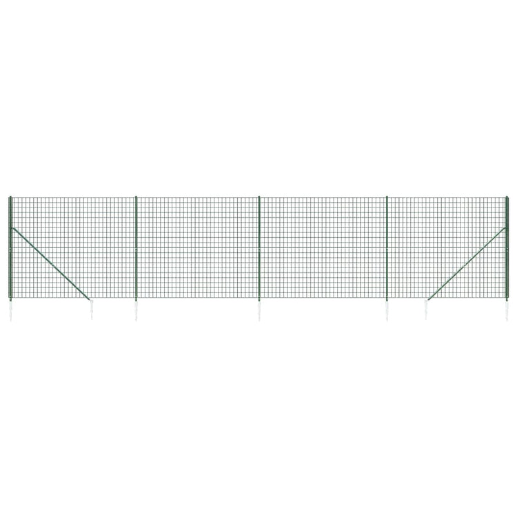 Vidaxl draadgaashek met grondankers 1,4x10 m groen