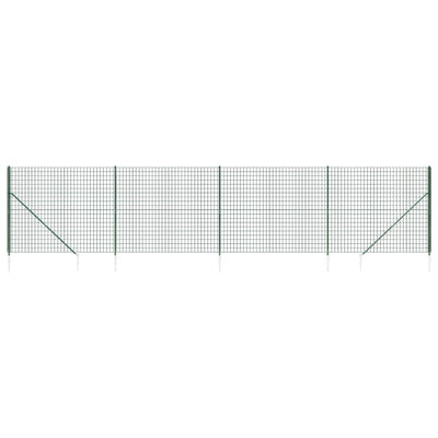 Vidaxl draadgaashek met grondankers 1,6x10 m groen