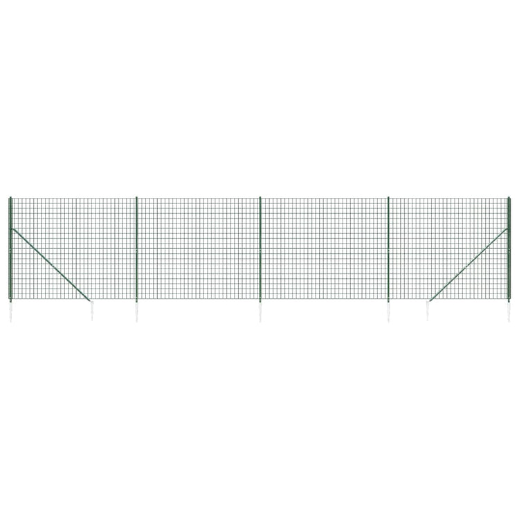 Vidaxl draadgaashek met grondankers 2x10 m groen