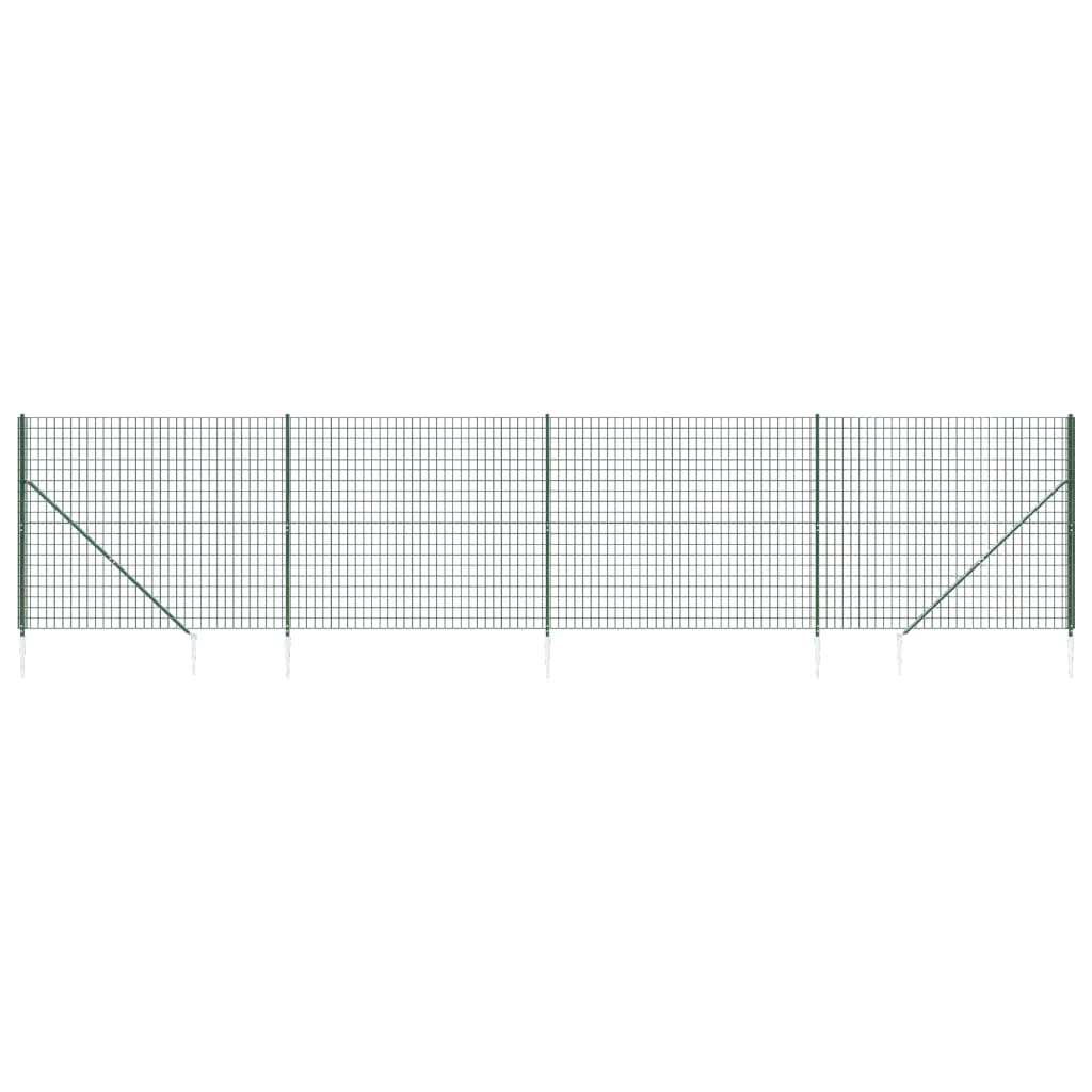 Vidaxl draadgaashek met grondankers 2,2x10 m groen