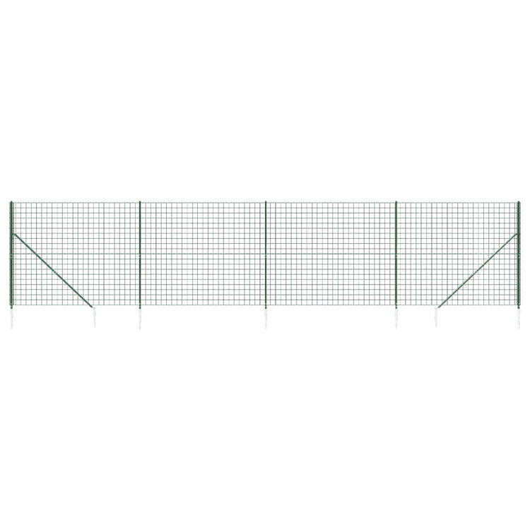 Vidaxl draadgaashek met grondankers 1,4x10 m groen