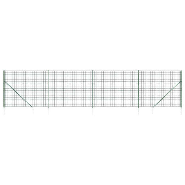 Vidaxl draadgaashek met grondankers 1,6x10 m groen