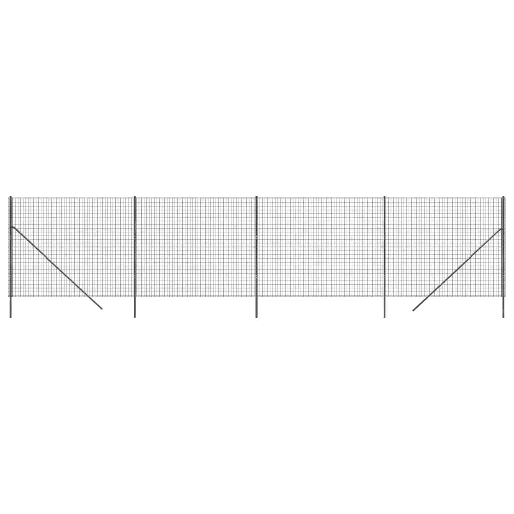 Vidaxl draadgaashek 1,6x10 m gegalvaniseerd staal antracietkleurig