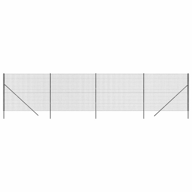 Vidaxl draadgaashek 1,6x10 m gegalvaniseerd staal antracietkleurig