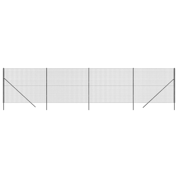 Vidaxl draadgaashek 2x10 m gegalvaniseerd staal antracietkleurig