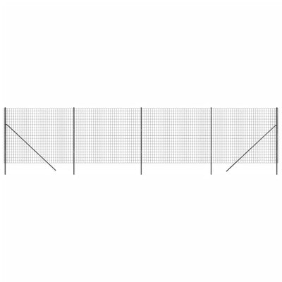 Vidaxl draadgaashek 2x10 m gegalvaniseerd staal antracietkleurig