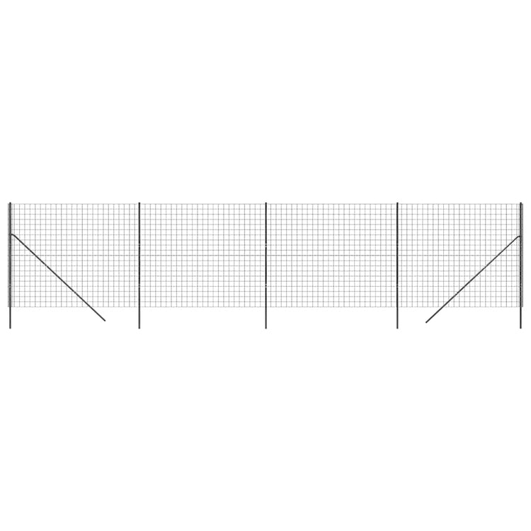 Vidaxl draadgaashek 2x10 m gegalvaniseerd staal antracietkleurig