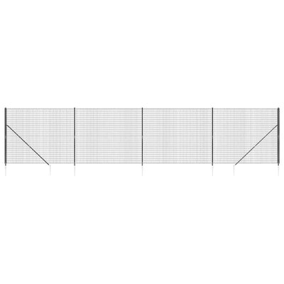 Vidaxl draadgaashek met grondankers 1,4x10 m antracietkleurig