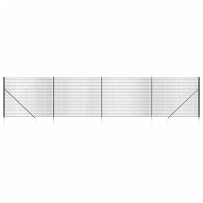 Vidaxl draadgaashek met grondankers 1,6x10 m antracietkleurig