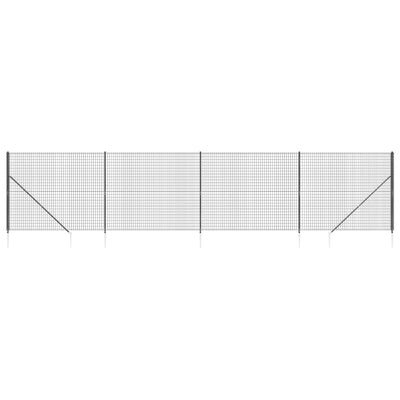 Vidaxl draadgaashek met grondankers 1,8x10 m antracietkleurig