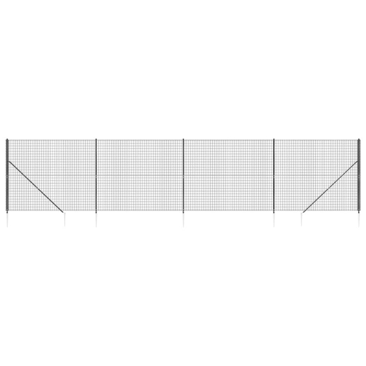Vidaxl draadgaashek met grondankers 1,8x10 m antracietkleurig