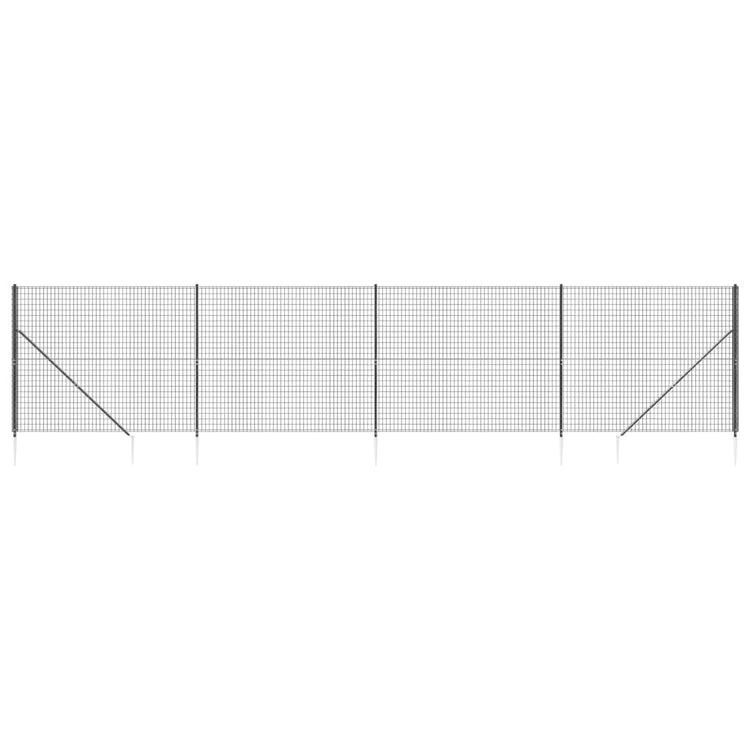 Vidaxl draadgaashek met grondankers 2x10 m antracietkleurig