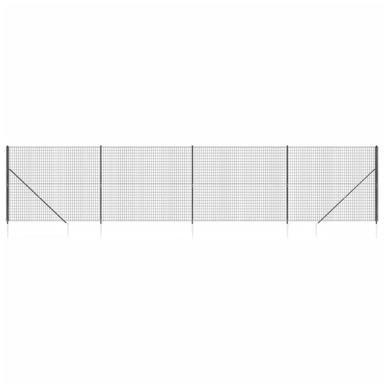 Vidaxl draadgaashek met grondankers 2,2x10 m antracietkleurig
