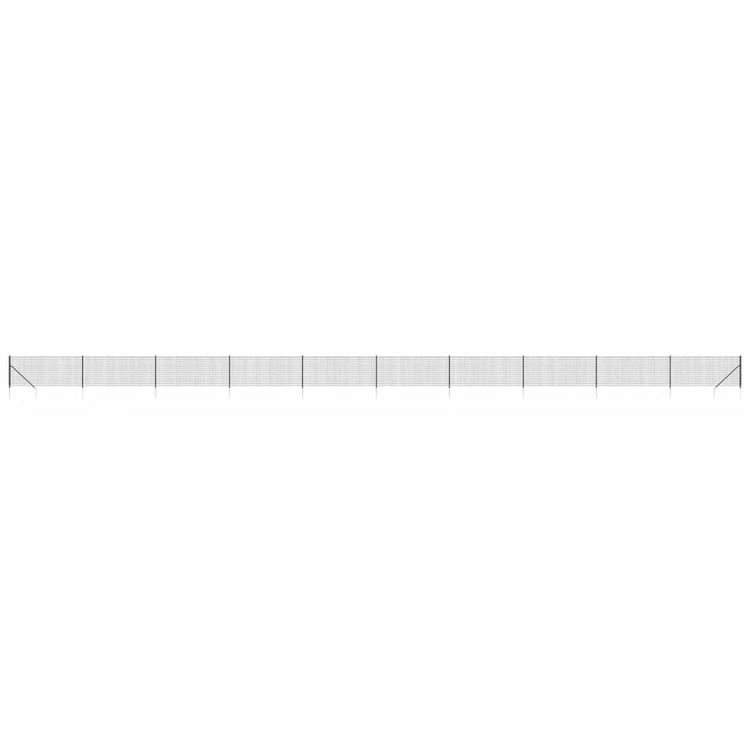 Vidaxl draadgaashek met grondankers 0,8x25 m antracietkleurig