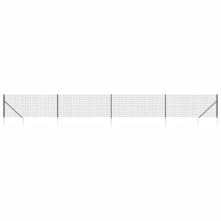 Vidaxl draadgaashek met grondankers 1x10 m antracietkleurig