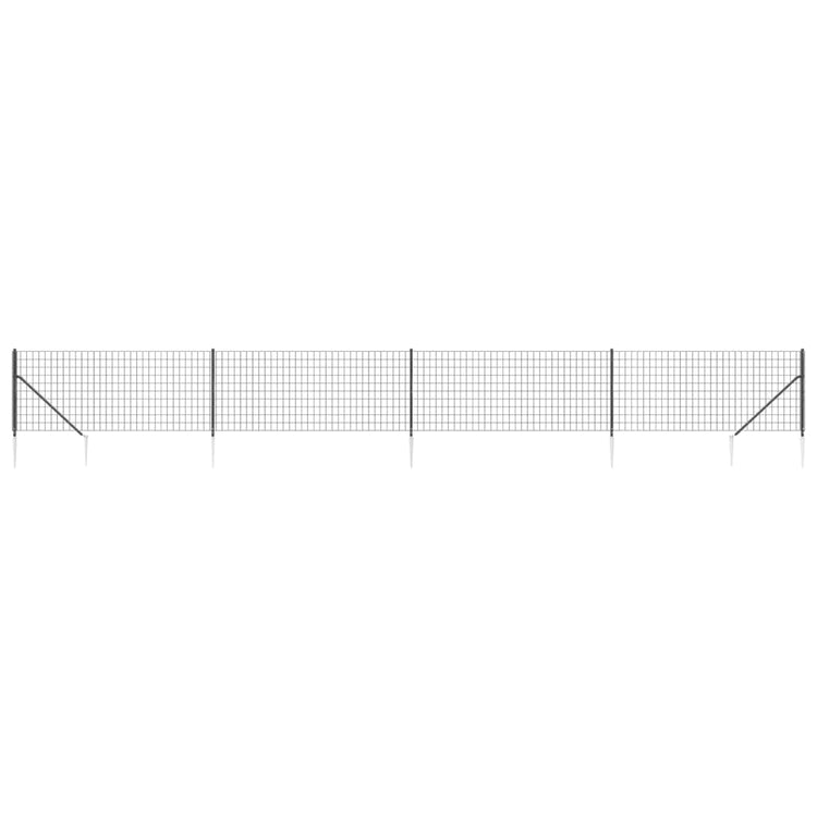 Vidaxl draadgaashek met grondankers 1,1x10 m antracietkleurig