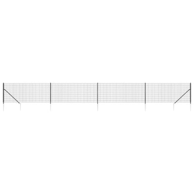 Vidaxl draadgaashek met grondankers 1,1x10 m antracietkleurig