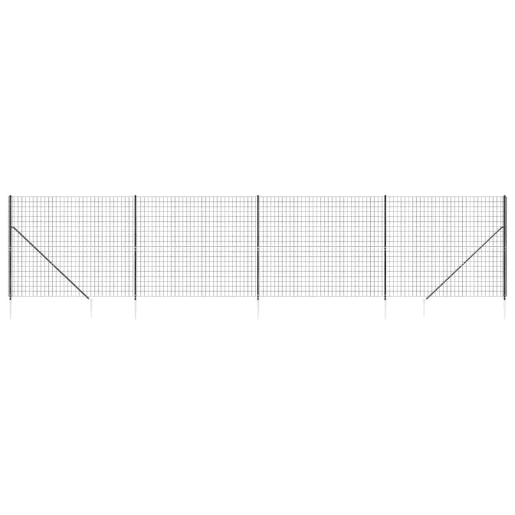 Vidaxl draadgaashek met grondankers 1,4x10 m antracietkleurig