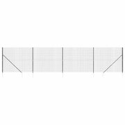 Vidaxl draadgaashek met grondankers 1,6x10 m antracietkleurig - afbeelding 2