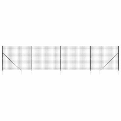 Vidaxl draadgaashek met grondankers 1,6x10 m antracietkleurig