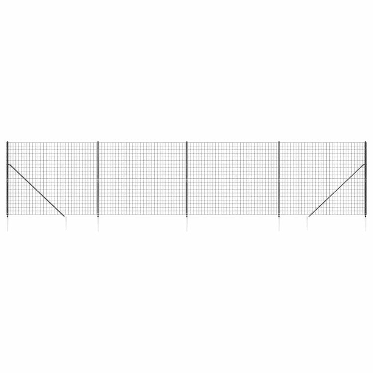 Vidaxl draadgaashek met grondankers 1,6x10 m antracietkleurig