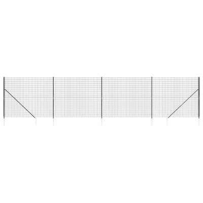 Vidaxl draadgaashek met grondankers 1,8x10 m antracietkleurig