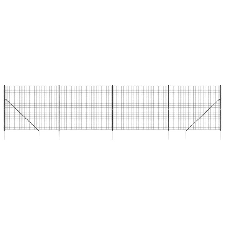 Vidaxl draadgaashek met grondankers 2,2x10 m antracietkleurig