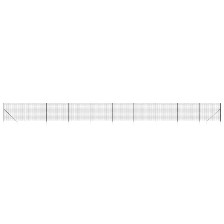 VidaXL Draadgaashek met grondankers 1,6x25 m antracietkleurig