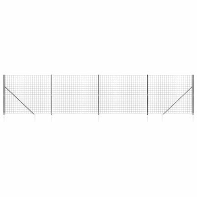 Vidaxl draadgaashek met grondankers 1,4x10 m antracietkleurig