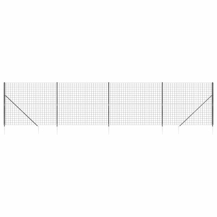 Vidaxl draadgaashek met grondankers 1,4x10 m antracietkleurig