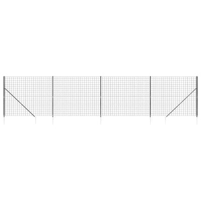 Vidaxl draadgaashek met grondankers 1,6x10 m antracietkleurig