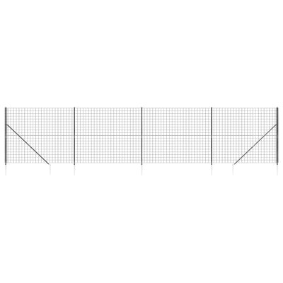 Vidaxl draadgaashek met grondankers 1,8x10 m antracietkleurig