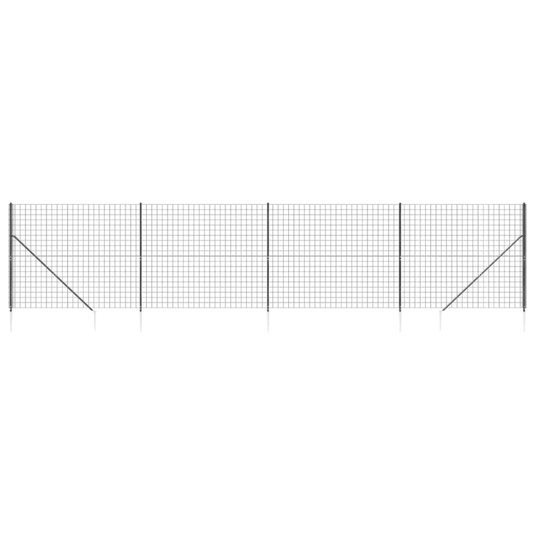 Vidaxl draadgaashek met grondankers 2x10 m antracietkleurig