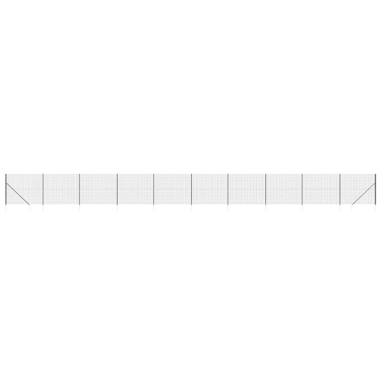 VidaXL Draadgaashek met grondankers 1,6x25 m antracietkleurig