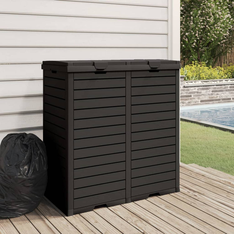 Vidaxl vuilnisbak voor tuin 78x41x86 cm polypropeen zwart