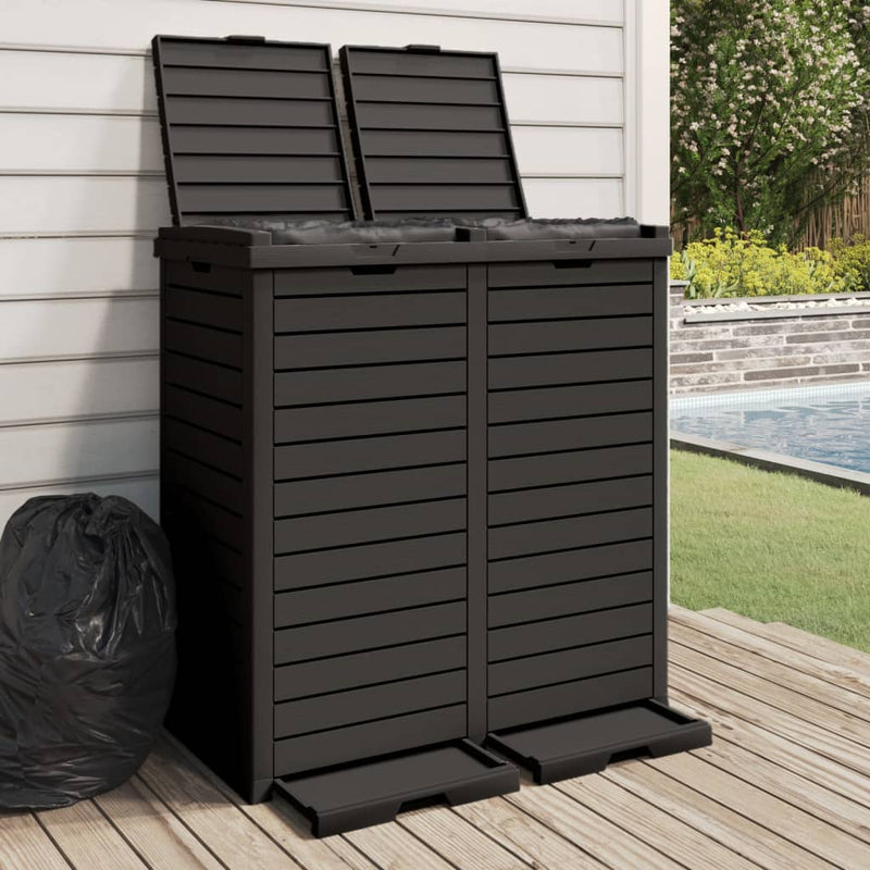 Vidaxl vuilnisbak voor tuin 78x41x86 cm polypropeen zwart