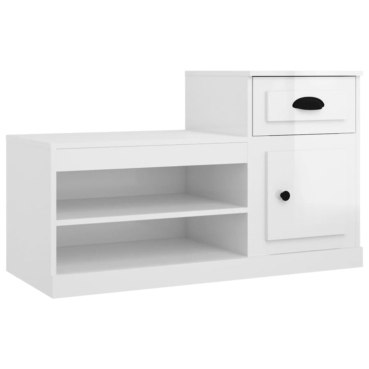 Vidaxl schoenenkast 100x42x60 cm bewerkt hout hoogglans wit