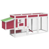VidaXL Kippenhok 204x50x84 cm massief grenenhout rood - afbeelding 2