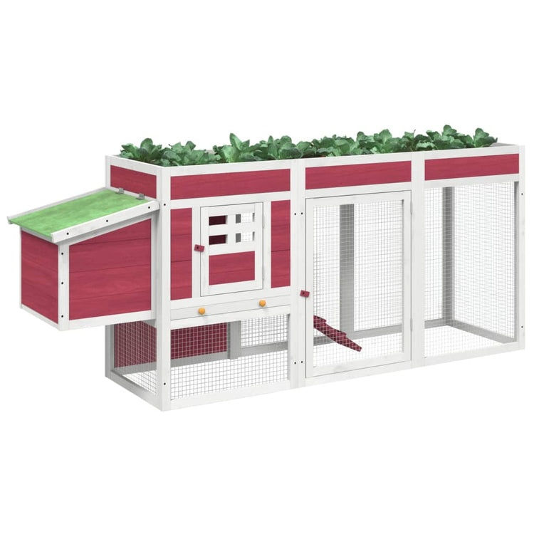 VidaXL Kippenhok 204x50x84 cm massief grenenhout rood