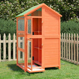 Vidaxl volière 97x81x152 cm massief grenenhout bruin - afbeelding 1