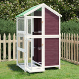 Vidaxl volière 97x81x152 cm massief grenenhout mokkakleurig - afbeelding 1