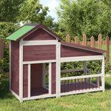 Vidaxl hondenhok 143x60,5x109 cm massief grenenhout mokkakleurig - afbeelding 1