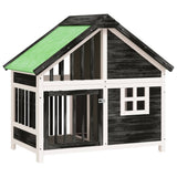 Vidaxl hondenhok 96x60,5x87 cm massief grenenhout grijs - afbeelding 2