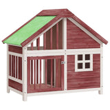Vidaxl hondenhok 96x60,5x87 cm massief grenenhout mokkakleurig - afbeelding 2