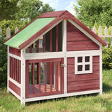 Vidaxl hondenhok 96x60,5x87 cm massief grenenhout mokkakleurig - afbeelding 1