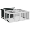 Vidaxl konijnenhok 144x123x67,5 cm massief grenenhout grijs