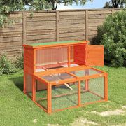 Vidaxl konijnenhok 102x90x84,5 cm massief grenenhout bruin - afbeelding 1