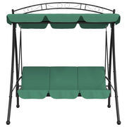 VidaXL Schommelbank met luifel 198 cm stof en staal groen - afbeelding 3