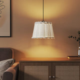 Vidaxl plafondlampenkap ø30x20 cm wicker wit - afbeelding 3