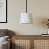 Vidaxl plafondlampenkap ø30x20 cm wicker wit - afbeelding 1